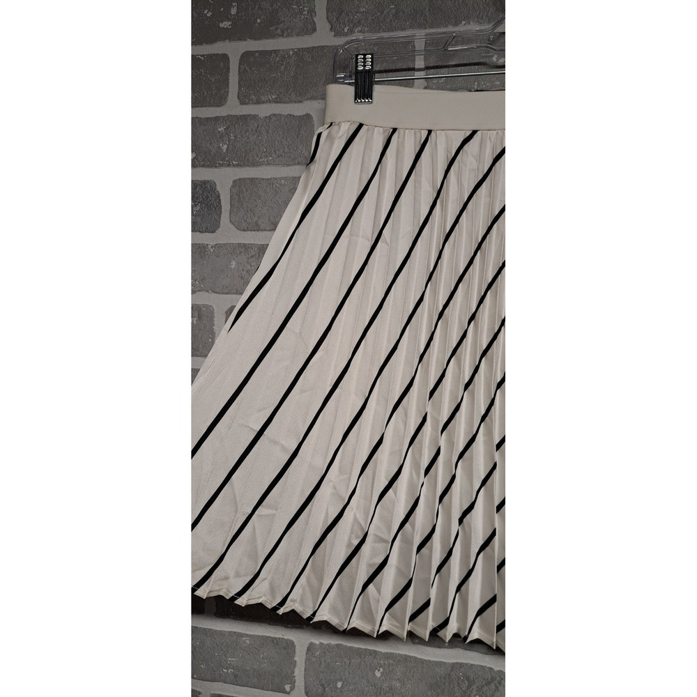 Kalani Hilliker Alyce Womens Stripes Pleated Wiast elastic Skirt Size Medium NWT - Picture 3 of 11